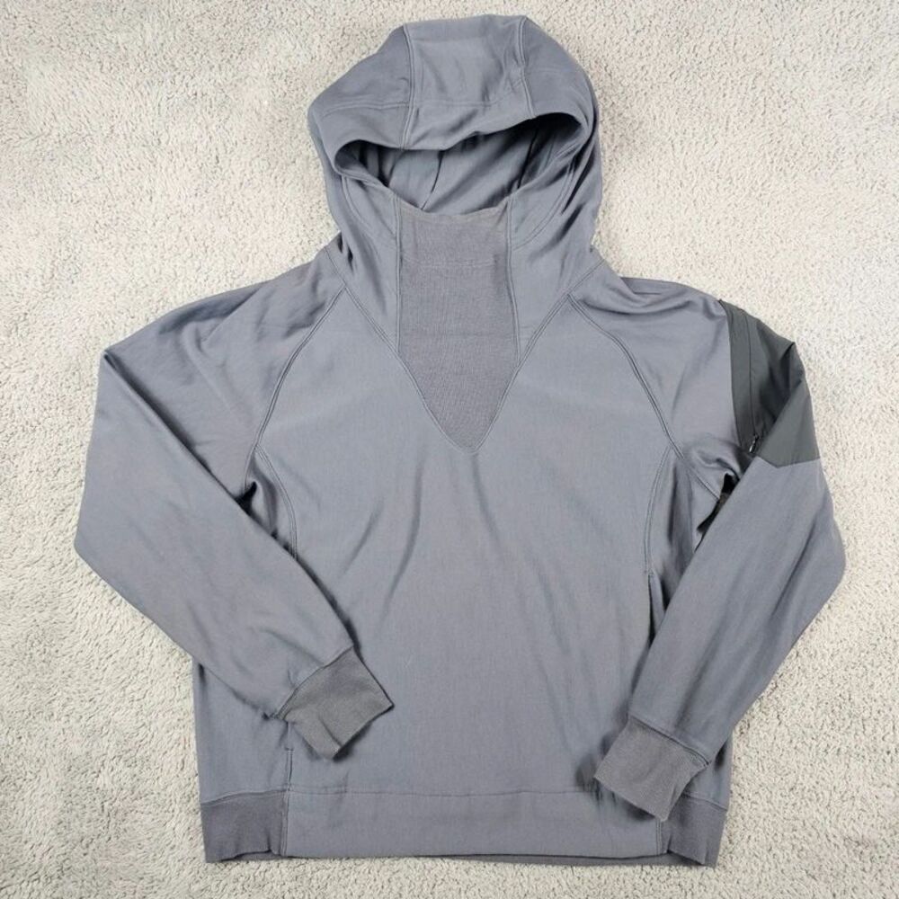 Indyeva Hoodie Womens Large Gray Pullover Athleisure Stretch Casual #446